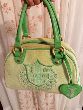 Juicy Couture Green Velvet bowler bag